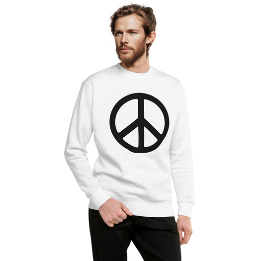 Unisex Premium Sweatshirt with Black Peace Logo