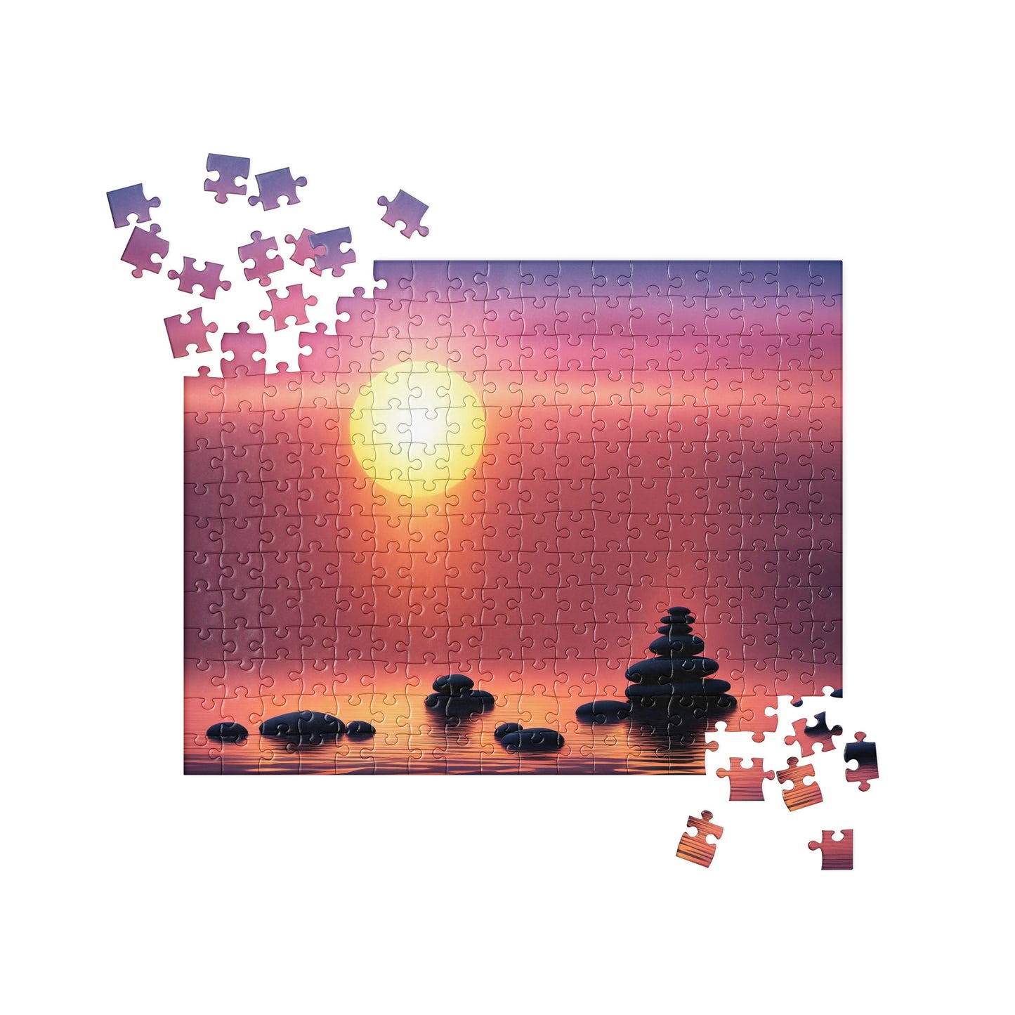 Sunset Jigsaw: Balancing Harmony in Nature's Glow